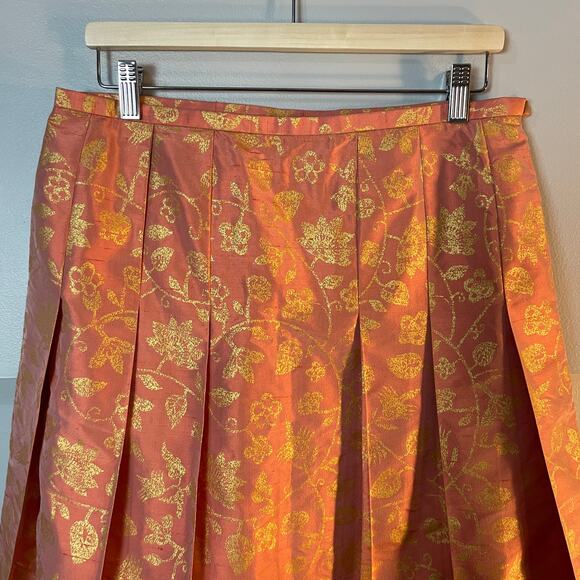 Lafayette 148 SET Silk Shantung Pleated Kareem Skirt & Tie Top SIZE 12 EUC - Picture 7 of 15